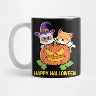 Funny Cat Halloween Pumpkin Mug